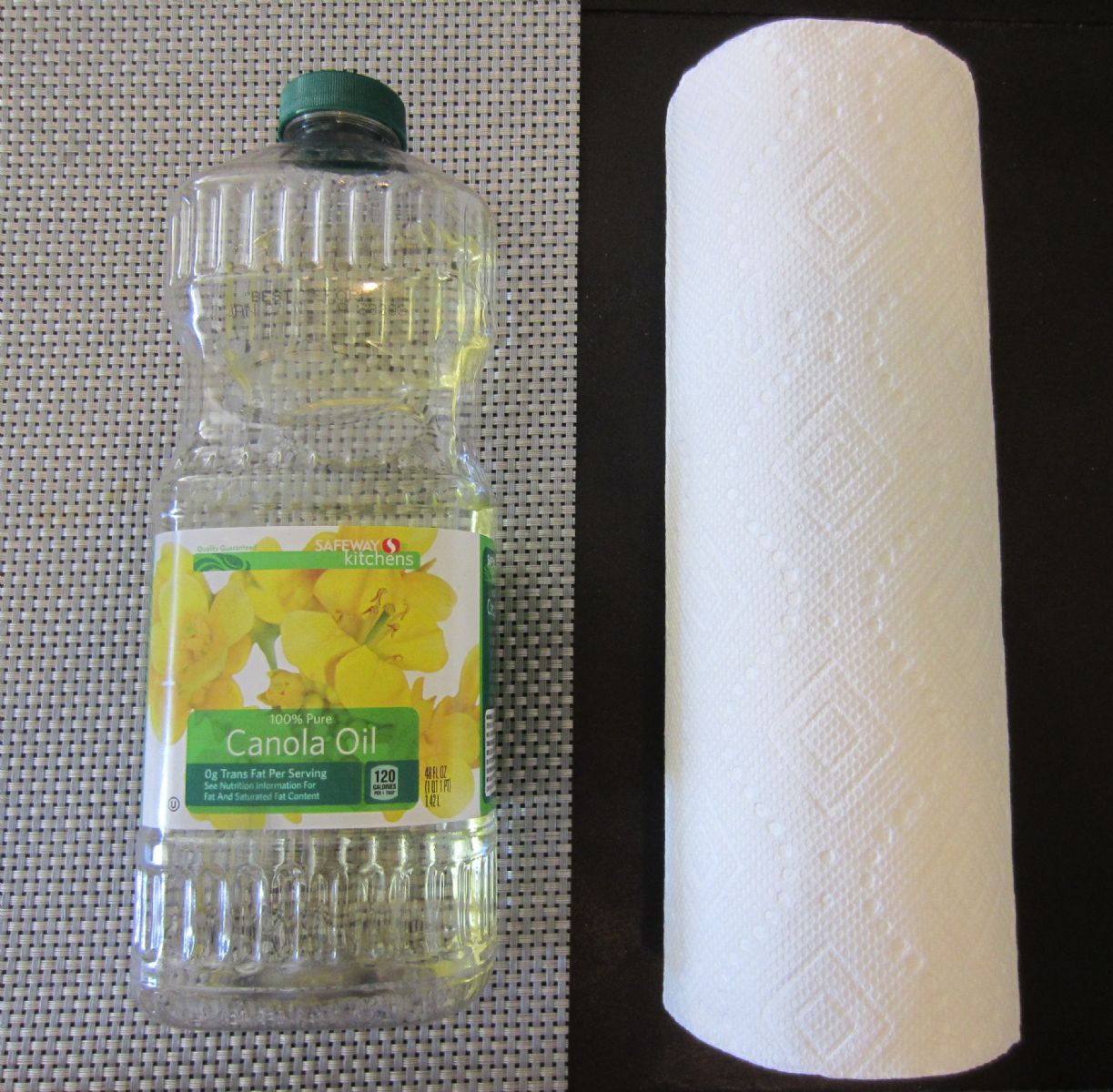 Vegetable Oil and Paper Towel to Remove Tough Label Glue