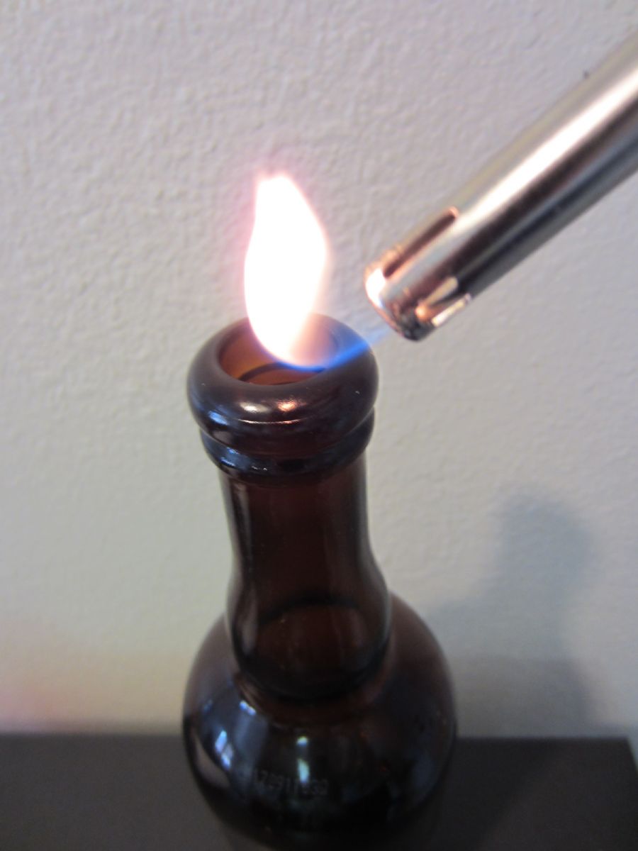 Flaming the Mouth of a Beer Bottle to Sanitize