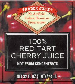 Trader Joe's 100% Red Tart Cherry Juice