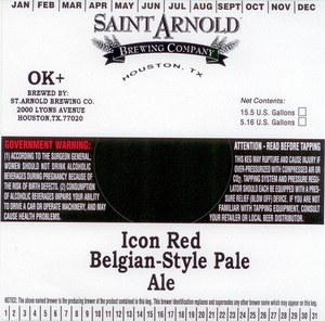 Saint Arnold Brewing Company Icon Red Belgian Style Pale December 2012