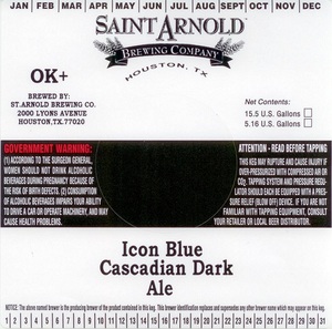 Saint Arnold Brewing Company Icon Blue Cascadian Dark December 2012