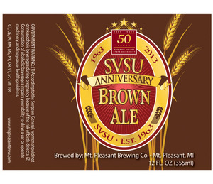 Mt. Pleasant Brewing Co. Svsu Anniversary Brown Ale January 2013