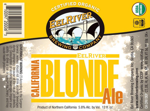 Eel River Brewing Co., Inc. California Blonde Ale December 2012