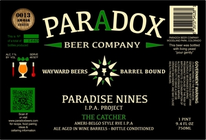 Paradox Beer Company Inc The Catcher December 2012