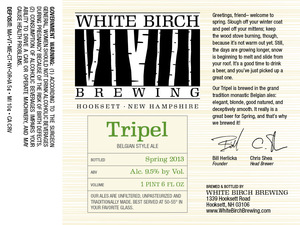 White Birch Brewing Tripel December 2012