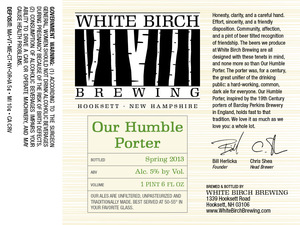 White Birch Brewing Humble Porter