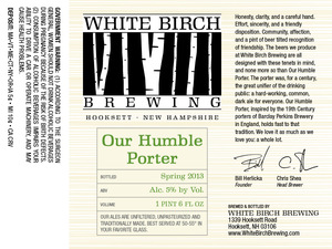 White Birch Brewing Humble Porter December 2012