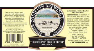 Coniston Brewing Oatmeal Stout December 2012