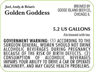 Goose Island Beer Co. Joel, Andy, & Brian's Golden Goddess January 2013