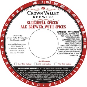 Crown Valley Brewing Sleighbell Spiced January 2013