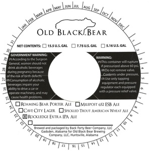 Old Black Bear Rockledge Extra IPA Ale December 2012