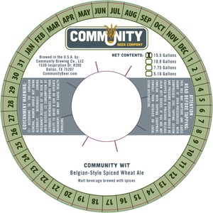 Community Beer Company Community Wit