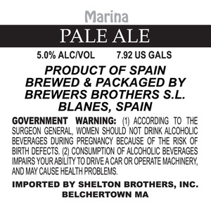 Marina Pale Ale January 2013