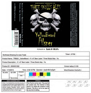 Northwest Brewing Company Three Skulls Ales Yellow Beard Pilsner January 2013