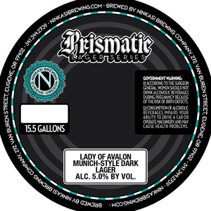 Ninkasi Brewing Company Lady Of Avalon Munich-style Dark Lager January 2013