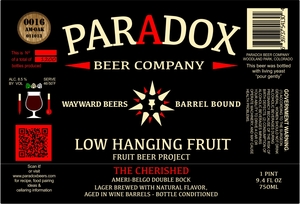 Paradox Beer Company Inc The Cherished January 2013