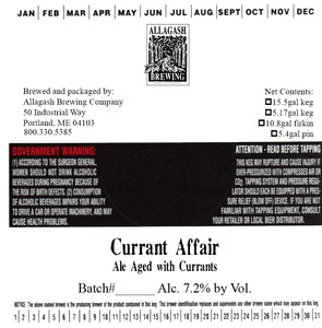 Allagash Brewing Company Currant Affair January 2013