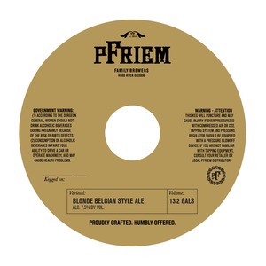 Pfriem Blonde Belgian Style