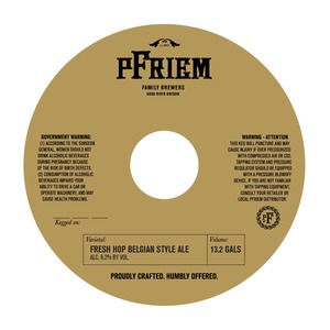 Pfriem Fresh Hop Belgian Style