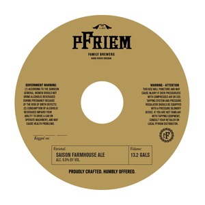 Pfriem Saison Farmhouse