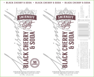 Smirnoff Light Black Cherry & Soda January 2013