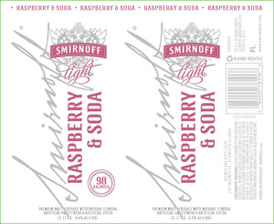 Smirnoff Light Raspberry & Soda