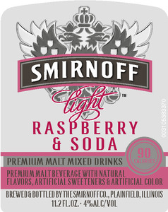 Smirnoff Light Raspberry & Soda January 2013