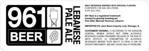 961 Beer Lebanese Pale Ale