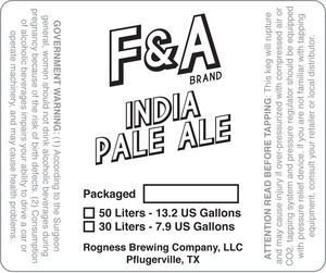 Rogness Brewing Company F&a Brand India Pale Ale