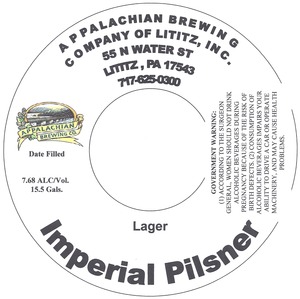 Appalachian Brewing Co Imperial Pilsner