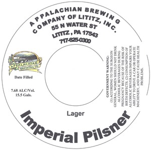Appalachian Brewing Co Imperial Pilsner