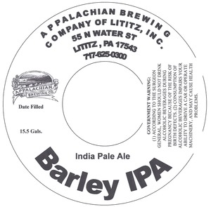 Appalachian Brewing Co Barley IPA January 2013