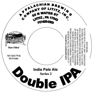 Appalachian Brewing Co Double IPA January 2013