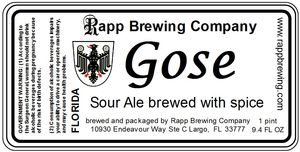 Rapp Brewing Company Gose