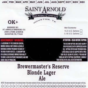 Saint Arnold Brewing Company Brewmaster's Reserve Blonde Lager