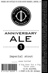 River North Brewery Anniversary Ale 1 January 2013