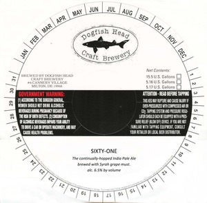 Dogfish Head Craft Brewery, Inc. Sixty-one January 2013