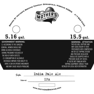 Mother's Brewing Company IPA January 2013