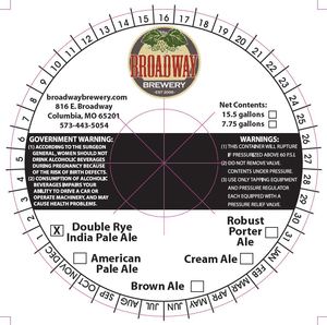Broadway Brewery Double Rye India Pale Ale