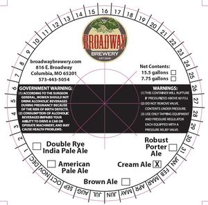 Broadway Brewery Cream Ale