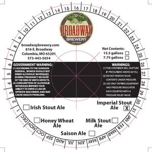 Broadway Brewery Imperial Stout Ale