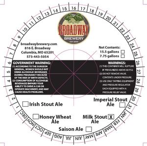Broadway Brewery Milk Stout
