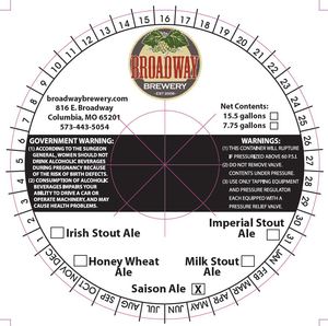 Broadway Brewery Saison Ale