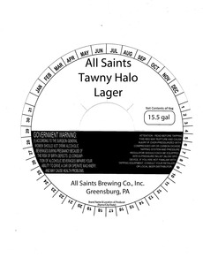 All Saints Brewing Co., Inc. All Saints Tawny Halo