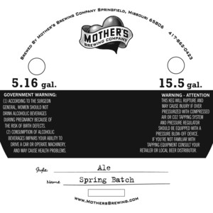 Mother's Brewing Company Spring Batch February 2013