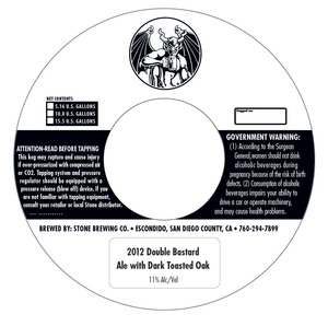 Stone Brewing Co 2012 Double Bastard February 2013