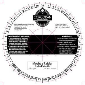 Corcoran Brewing Company Mosby's Raider