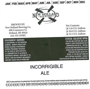 New Holland Brewing Co. Incorrigible February 2013