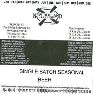 New Holland Brewing Co. Single Batch Seasonal February 2013