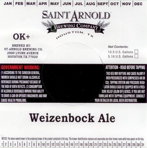 Saint Arnold Brewing Company Weizenbock